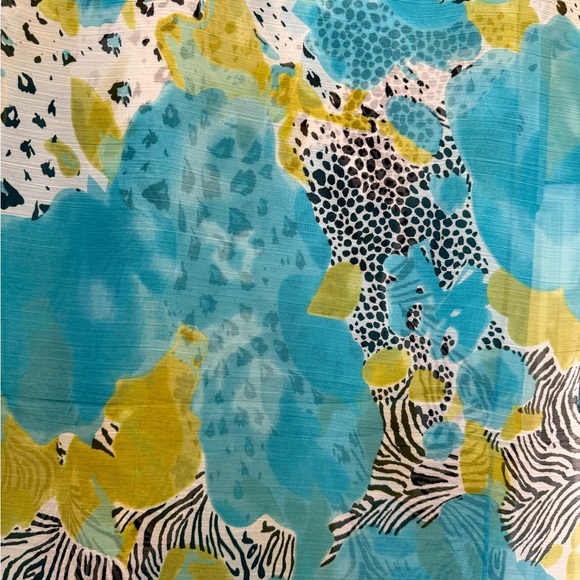 Pia Rossini Salvador Sarong Scarf Turquoise Print One Size NWT - Picture 3 of 4